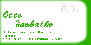 otto hambalko business card