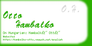 otto hambalko business card